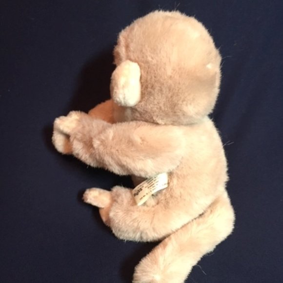 Vintage Russ Berrie Luv Pets NOKI Monkey 9" Tan Brown Stuffed Plush Toy - Picture 5 of 10